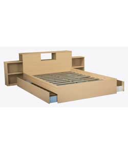 Unbranded Pello Oak Double Bed - Frame Only