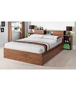Unbranded Pello Walnut Double Bed - Firm Mattress