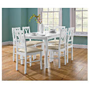 Unbranded Pemberley Extending Table White with Pemberley 6