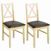 Unbranded Pemberley Pair Of Cross Back Chairs, Natural