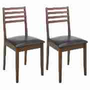 Unbranded Pemberley Pair Of Slat Back Chairs, Dark Oak