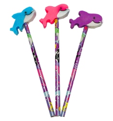 Pencil and eraser - dolphin - assorted