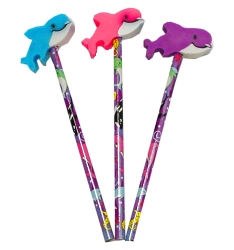 Pencil and eraser - dolphin - assorted