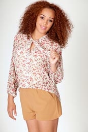 Unbranded Penny Floral Print Pussy Bow Chiffon Blouse