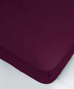 Percale Double Fitted Sheet - Blackcurrant