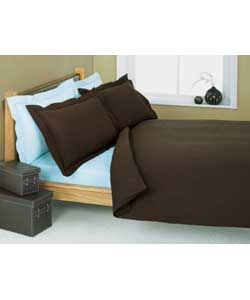 Percale Double Fitted Sheet - Chocolate