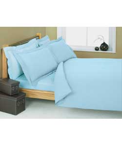 Percale Double Fitted Sheet - Duck Egg Blue