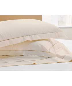 Percale Double Fitted Sheet - Oyster