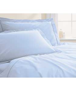Percale Double Flat Sheet - Delph Blue