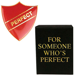 High-quality enamel ‘prefect’ style metal badge displaying a fitting Freudian slip and packed in