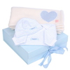 Baby boy gift box including `Perfect` gift set and fleece blanket. The cute `perfect` gift set makes