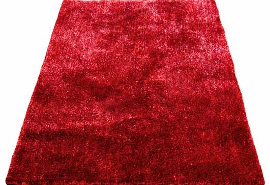 Perky Brush Silk Touch Shaggy Rug - Red - 120 x