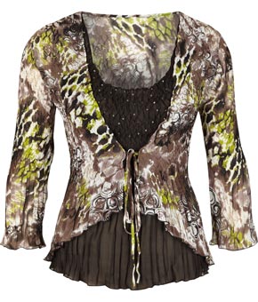 Unbranded Petites Printed Crinkle Blouse