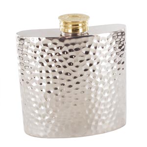 Unbranded Pewter Hammered Style Hip Flask