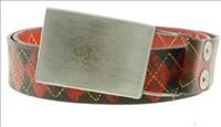 Unbranded Pewter Rectangle - Argyle Leather Belt by Jon Wye