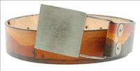 Unbranded Pewter Square - Showdown Leather Belt by Jon Wye