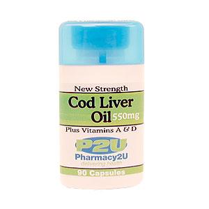 Unbranded Pharmacy2U Cod Liver Oil 550mg Capsules