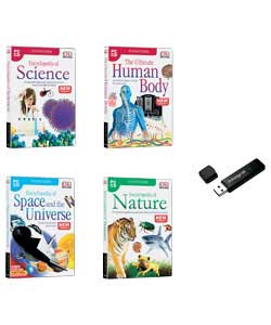 Unbranded Phase Drive 4Gb Flash Drive with 4 Encyclopedias