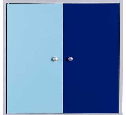 Unbranded Phoenix 2 Door Storage Cubes - Blue on White