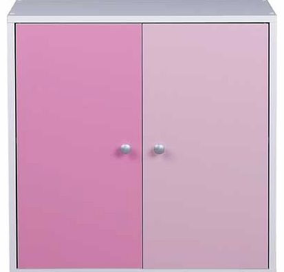 Unbranded Phoenix 2 Door Storage Cubes - Pink on White