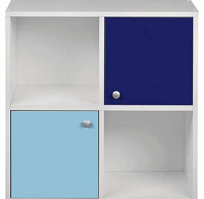 Unbranded Phoenix Half Door Storage Cubes - Blue on White
