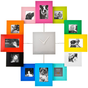 Unbranded Photo Frame Wall Clock - Multi Colour