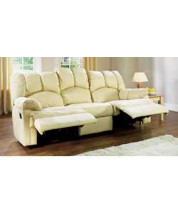 Pia Large Reclining Leather Sofa - Ivory