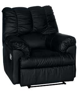 Pia Regular Reclining Leather Chair - Black