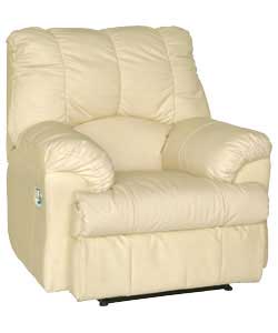 Pia Regular Reclining Leather Chair - Ivory