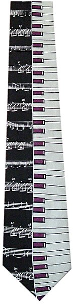 Another great music tie with a piano keyboard and music down the tie