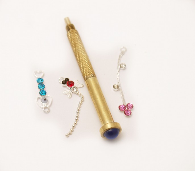 Set of a nail piercing tool   no jewerly