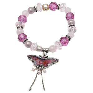 Pilgrim Pink Butterfly Bracelet