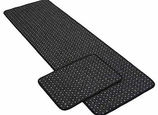 Unbranded Pindot Charcoal Runner 180cm x 57cm and Doormat