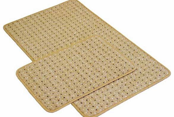 Unbranded Pindot Natural Runner 230cm x 57cm and Doormat Set
