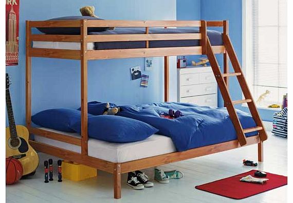 This modern pine single and double bunk bed with Bibby mattress is perfect when you have two children of different ages sharing a bedroom. This bunk bed set comes with mattresses included. which are open coil. medium feel mattresses with a depth of 1