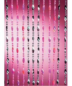 Pink and Silver Beaded Door Curtain