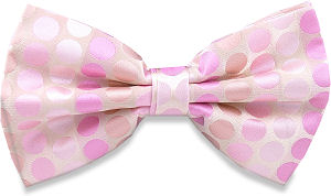 Unbranded Pink Blue Grey Dots Bow Tie