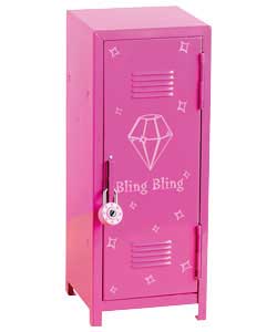 Lock up your bling - mini jewellery locker with padlock. Includes ring cushion, watch shelf, bar