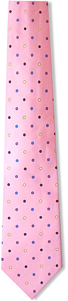 Pink Coloured Polkas Tie