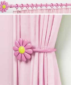 Pink Daisy Curtain Pole Set