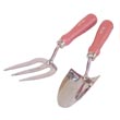 Here is the pink collection, a soft pink hand tool set from Burgon and Ball, made to the exacting st