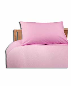 Pink Gingham Single Duvet Cover Set