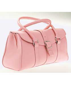 Pink handbag with front buckle.Size (H)21, (W)37.5, (D)16cm.