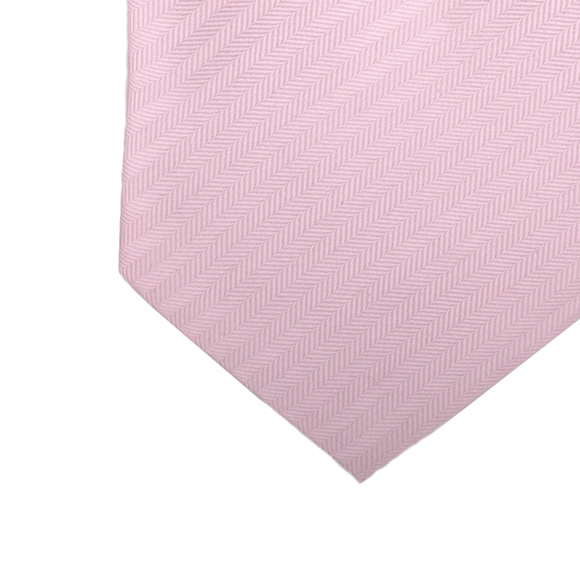 Pink Herringbone Woven Silk Tie