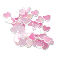 pink iridescent heart confetti