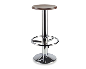 Sturdy heavy-duty bar stool. Simple yet classic design. Plywood beech veneered swivel seat. Weighted