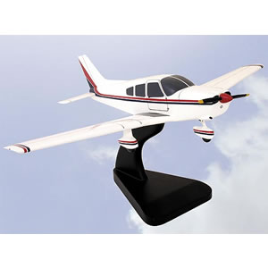 A collector quality Bravo Delta model of the Piper Warrior training aircraft with red and white live