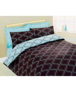 Pippa King Size Duvet Cover Set - Brown/Blue