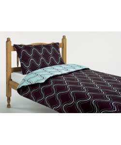 Pippa Single Duvet Cover Set - Brown/Blue