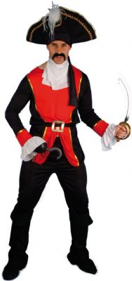 This pirate captain costume comes with tunic  trousers belt and cravat Chest 42-44`` / 106-111cms